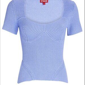 STAUD Bustier Rib Knit Top - XS